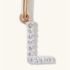 Mejuri diamond letter charm and mejuri baby box chain